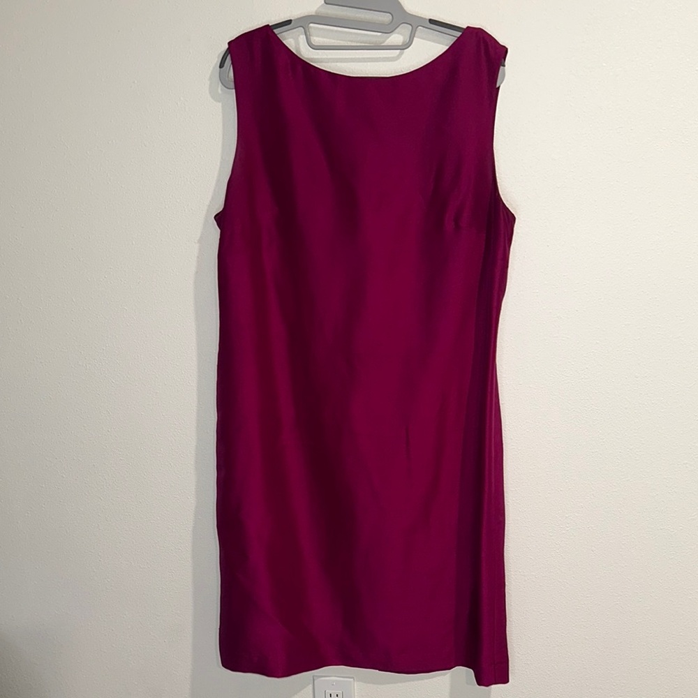 Valerie Stevens Pink Sheath Mini Dress‎ Sleeveless Crew Neck 100%silk